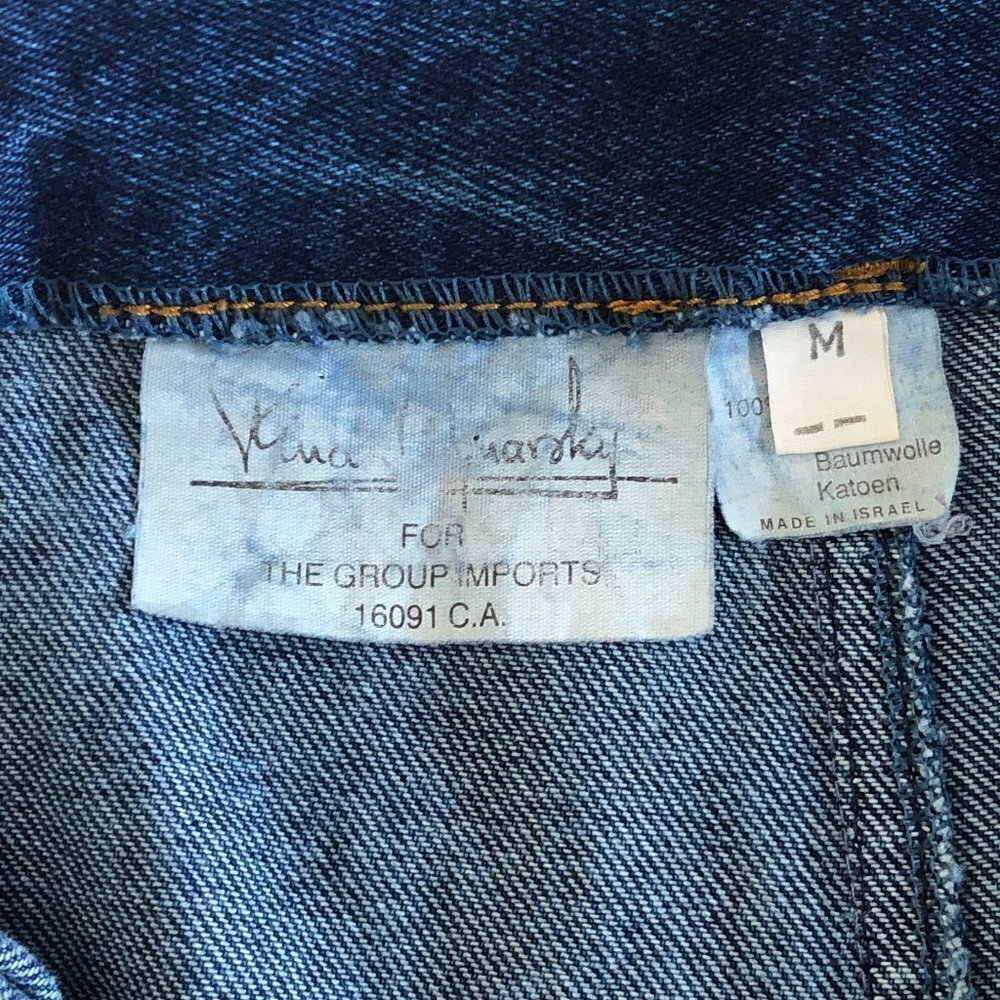 Vintage 90s very high waist baggie studs & zippers embelished denim jeans pants - Picture 14 of 16